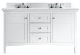 60 Inch White Double Sink Shaker Bath Vanity Noctis Quartz