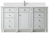 60 Inch White Single Sink Bathroom Vanity White Zeus Quartz