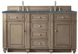 60 Inch Whitewashed Walnut Double Sink Vanity Bleu Quartz