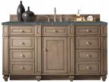 60 Inch Whitewashed Walnut Single Sink Vanity Bleu Quartz