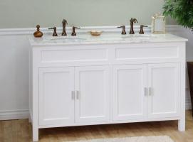 60 Inch Double Sink Bathroom Vanity in White