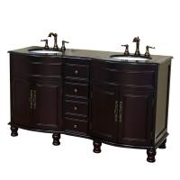 62 Inch Double Bathroom Vanity with Choice of Top