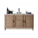 60 Inch Single Sink Bathroom Vanity in Walnut with Electrical Component