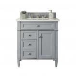 30 Inch Single Sink Bathroom Vanity in Gray with Choice of Top