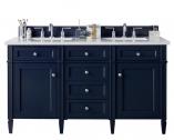 60 Inch Double Sink Bathroom Vanity in Victory Blue with Choice of Top
