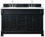 72 Inch Black Double Bathroom Vanity Serena Quartz Stone