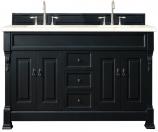 72 Inch Black Double Sink Bathroom Vanity Marfil Quartz