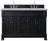 72 Inch Black Double Sink Bathroom Vanity Silver Quartz