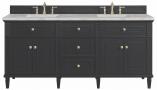 72 Inch Black Onyx Double Bathroom Vanity Silver Quartz