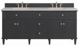 72 Inch Black Onyx Double Sink Bathroom Vanity Pearl Quartz