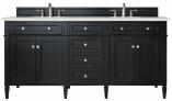 72 Inch Black Onyx Double Sink Bathroom Vanity Quartz Top