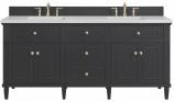 72 Inch Black Onyx Double Sink Vanity Solid Surface Top