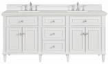 72 Inch Bright White Double Sink Vanity Lime Delight Quartz