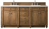 72 Inch Brown Double Sink Bathroom Vanity White Zeus Quartz