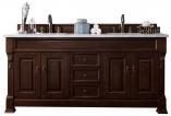 72 Inch Double Mahogany Sink Bathroom Vanity Pearl Quartz