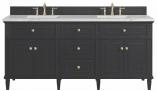 72 Inch Double Sink Bathroom Vanity in Black Onyx Quartz Top