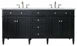 72 Inch Double Sink Bathroom Vanity in Black Onyx Quartz Top