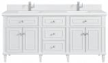 72 Inch Double Sink Bathroom Vanity in Bright White