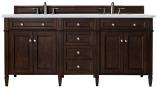 72 Inch Double Sink Bathroom Vanity in Mahogany Quartz Top