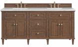 72 Inch Double Sink Bathroom Vanity in Mid-Century Walnut