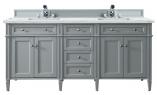 72 Inch Double Sink Bathroom Vanity in Urban Gray Quartz Top