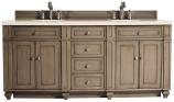 72 Inch Double Sink Bathroom Vanity in Walnut Marfil Quartz