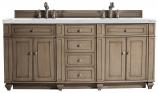 72 Inch Double Sink Bathroom Vanity in Whitewashed Walnut