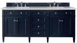 72 Inch Double Sink Blue Bathroom Vanity Serena Quartz