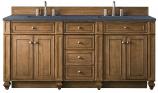 72 Inch Double Sink Brown Bathroom Vanity Charcoal Quartz