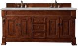 72 Inch Double Sink Cherry Bathroom Vanity Silver Quartz