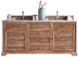 72 Inch Driftwood Double Sink Bathroom Vanity