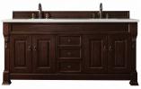 72 Inch Double Sink Mahogany Bathroom Vanity Quartz Top