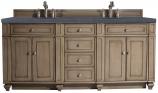 72 Inch Double Sink Walnut Bathroom Vanity Charcoal Quartz