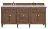 72 Inch Double Sink Walnut Bathroom Vanity Silver Quartz