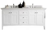 72 Inch Double Sink White Bathroom Vanity Carrara Marble