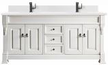 72 Inch Double Sink White Bathroom Vanity White Quartz Top