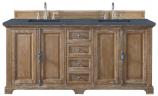 72 Inch Driftwood Double Sink Bathroom Vanity Charcoal Quartz