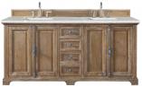 72 Inch Driftwood Double Sink Bathroom Vanity Serena Quartz