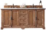 72 Inch Double Sink Bathroom Vanity in Driftwood Finish