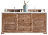 72 Inch Driftwood Double Sink Farmhouse Bathroom Vanity