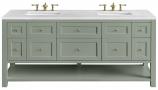 72 Inch Farmhouse Celadon Double Bath Vanity with Outlet