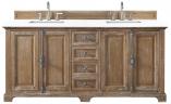 72 Inch Farmhouse Driftwood Double Bath Vanity White Quartz