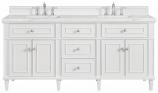 72 Inch Freestanding Double Sink Bath Vanity in Bright White