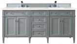 72 Inch Gray Double Sink Bathroom Vanity Marfil Quartz