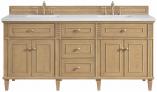 72 Inch Light Oak Double Bathroom Vanity Arctic Fall Top