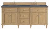 72 Inch Light Oak Double Sink Bath Vanity Charcoal Quartz