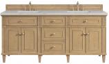 72 Inch Light Oak Double Sink Bathroom Vanity Pearl Quartz