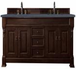 72 Inch Mahogany Double Sink Bathroom Vanity Charcoal Quartz