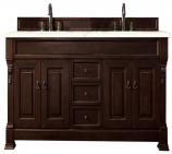 72 Inch Mahogany Double Sink Bathroom Vanity Marfil Quartz