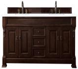 72 Inch Mahogany Double Sink Bathroom Vanity White Quartz